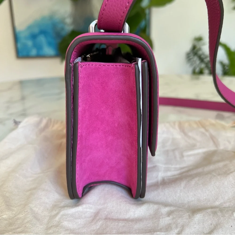 NWT TORY BURCH Small Eleanor Convertible Shoulder Bag In Plumberry Leather Suede - Picture 6 of 14